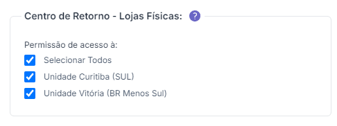 Usuários adicionais com restrição de dados por loja física