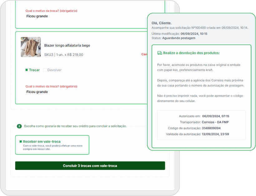 Automações de trocas e devoluções na Troque & Devolva